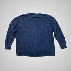 Vintage Gap Mens XXL Blue Shaker Knit Crewneck Sweater Cotton Blend